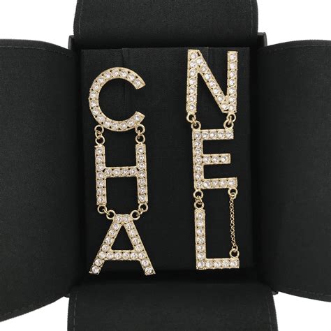 chanel crystal letter logo earrings|Chanel earrings official site.